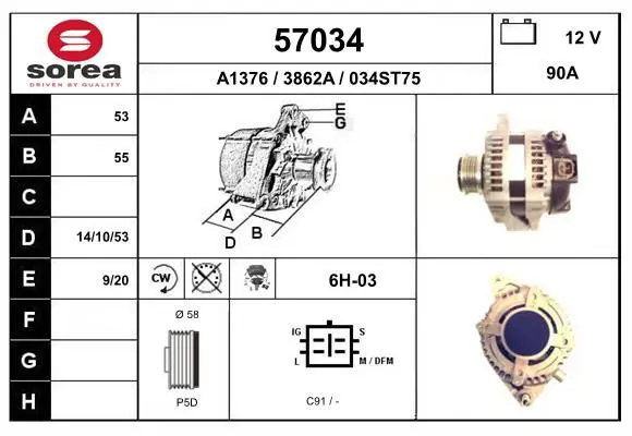 Handler.Part Alternator EAI 57034 1