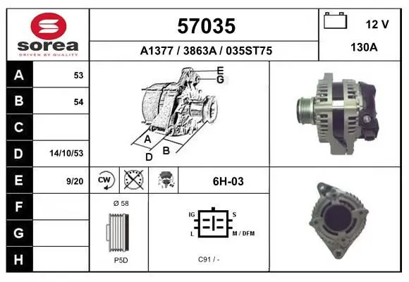 Handler.Part Alternator EAI 57035 1