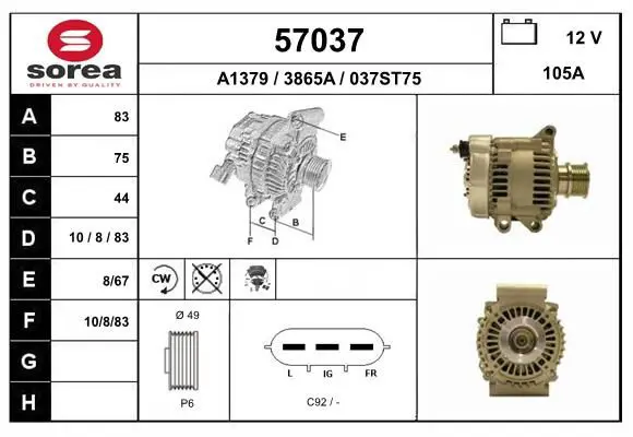 Handler.Part Alternator EAI 57037 1