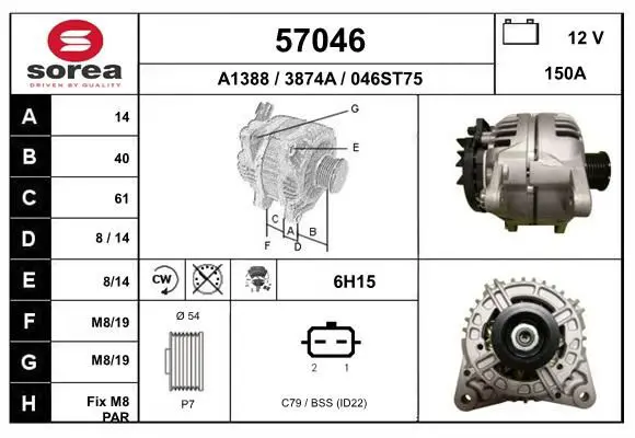 Handler.Part Alternator EAI 57046 1