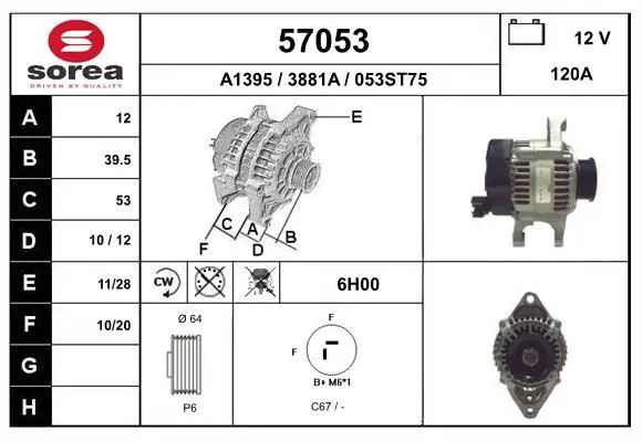 Handler.Part Alternator EAI 57053 1