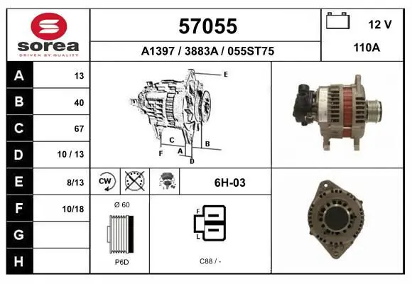 Handler.Part Alternator EAI 57055 1