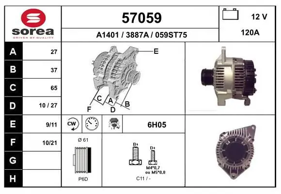 Handler.Part Alternator EAI 57059 1