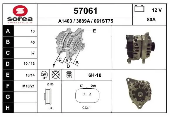 Handler.Part Alternator EAI 57061 1