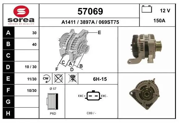 Handler.Part Alternator EAI 57069 1