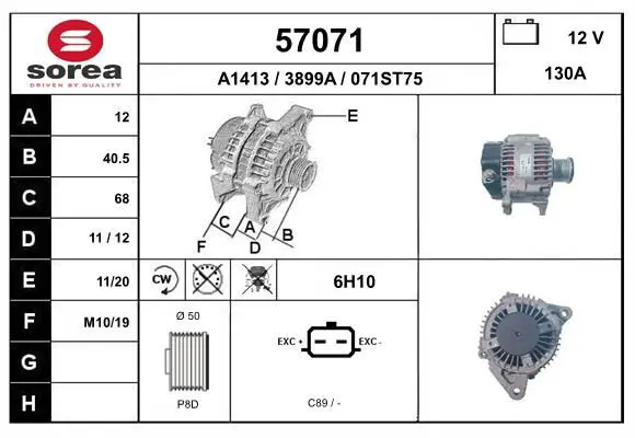 Handler.Part Alternator EAI 57071 1