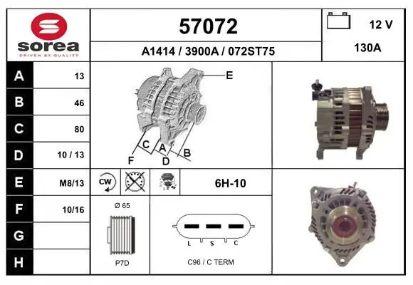 Handler.Part Alternator EAI 57072 1