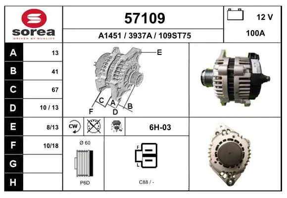 Handler.Part Alternator EAI 57109 1