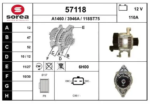 Handler.Part Alternator EAI 57118 1