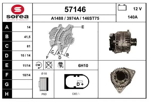 Handler.Part Alternator EAI 57146 1