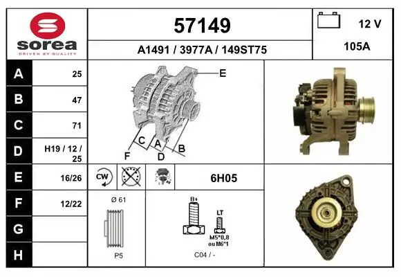 Handler.Part Alternator EAI 57149 1