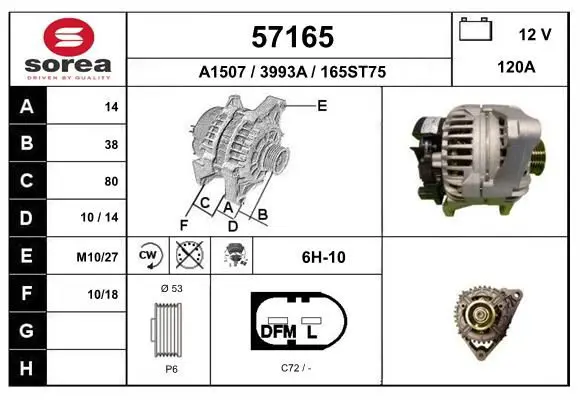 Handler.Part Alternator EAI 57165 1