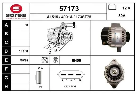 Handler.Part Alternator EAI 57173 1