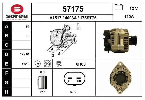 Handler.Part Alternator EAI 57175 1