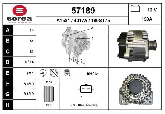 Handler.Part Alternator EAI 57189 1