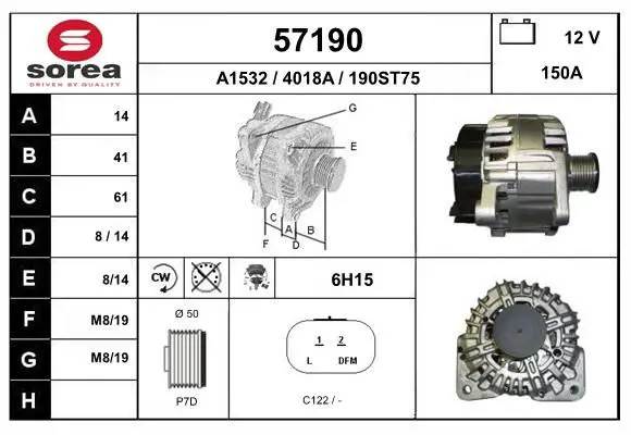 Handler.Part Alternator EAI 57190 1