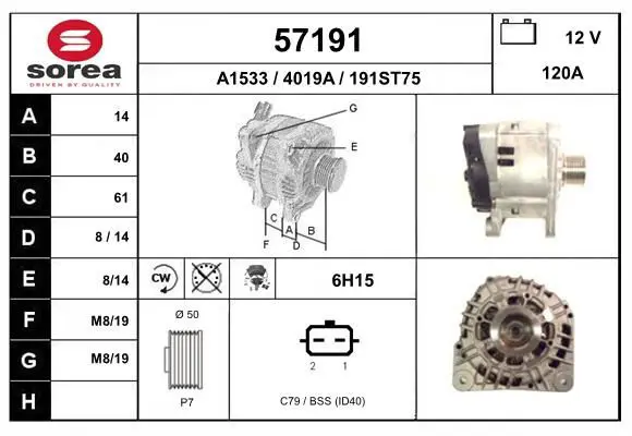 Handler.Part Alternator EAI 57191 1