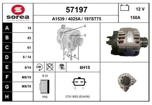 Handler.Part Alternator EAI 57197 1