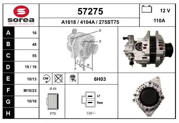 Handler.Part Alternator EAI 57275 1