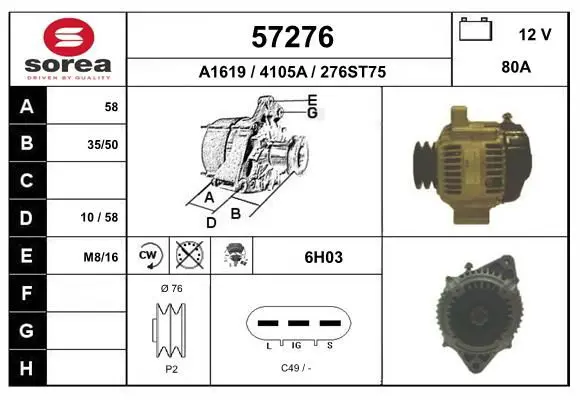 Handler.Part Alternator EAI 57276 1