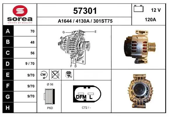 Handler.Part Alternator EAI 57301 1