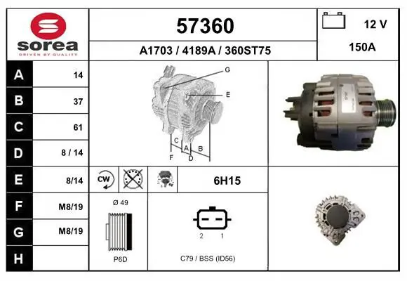 Handler.Part Alternator EAI 57360 1