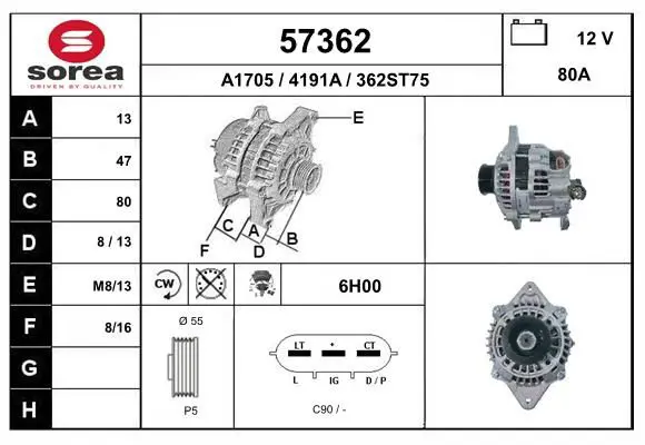 Handler.Part Alternator EAI 57362 1