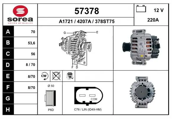 Handler.Part Alternator EAI 57378 1