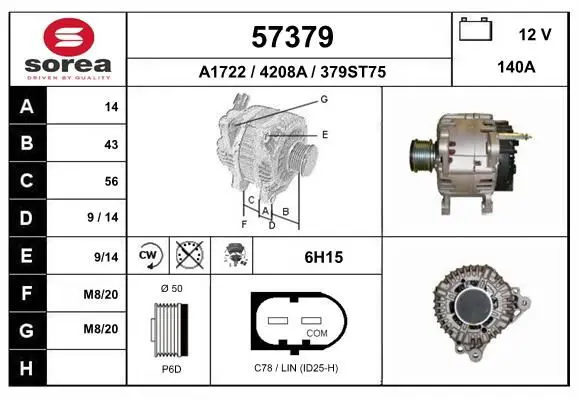 Handler.Part Alternator EAI 57379 1