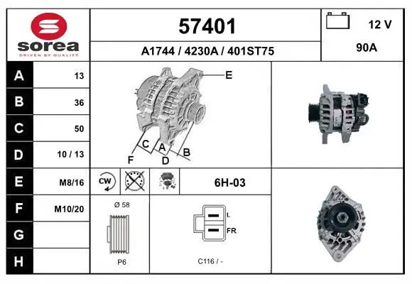 Handler.Part Alternator EAI 57401 1