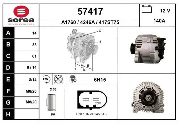 Handler.Part Alternator EAI 57417 1