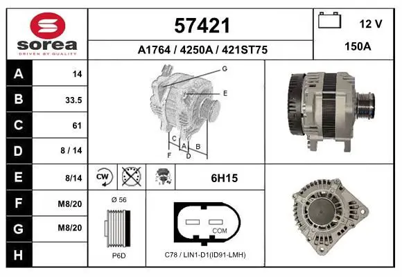 Handler.Part Alternator EAI 57421 1