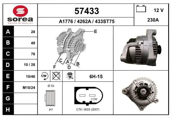 Handler.Part Alternator EAI 57433 1