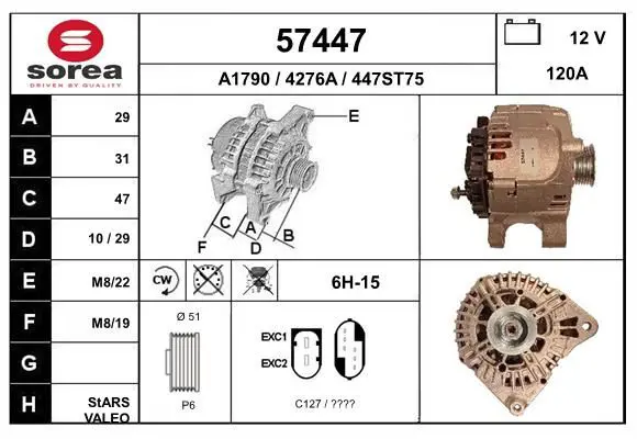 Handler.Part Alternator EAI 57447 1