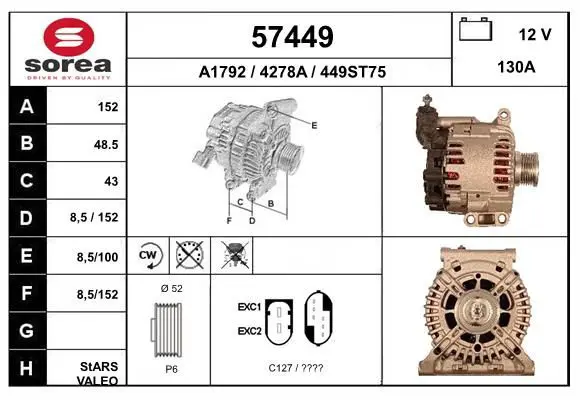 Handler.Part Alternator EAI 57449 1