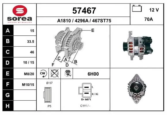 Handler.Part Alternator EAI 57467 1