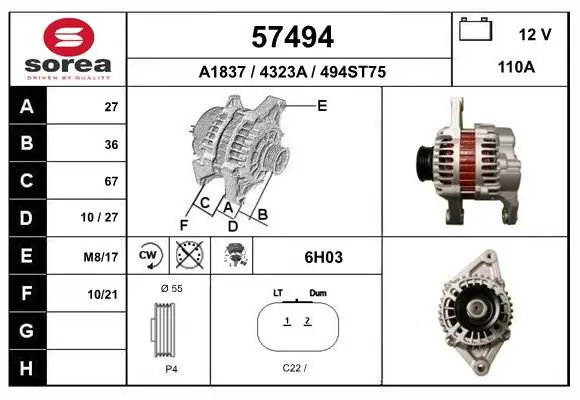 Handler.Part Alternator EAI 57494 1