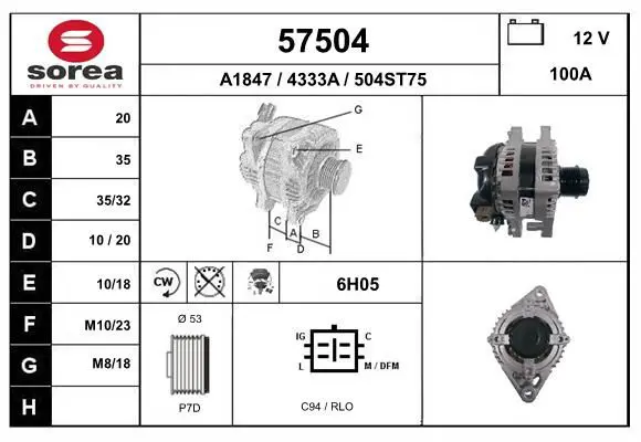 Handler.Part Alternator EAI 57504 1