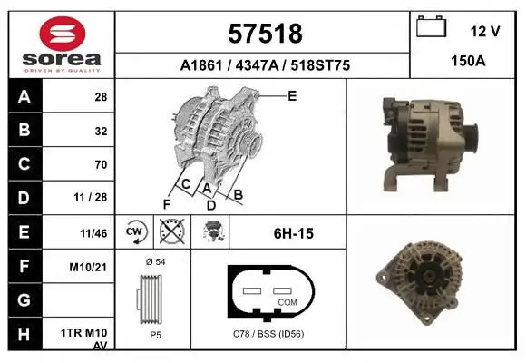 Handler.Part Alternator EAI 57518 1