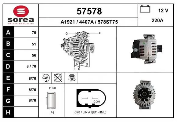 Handler.Part Alternator EAI 57578 1