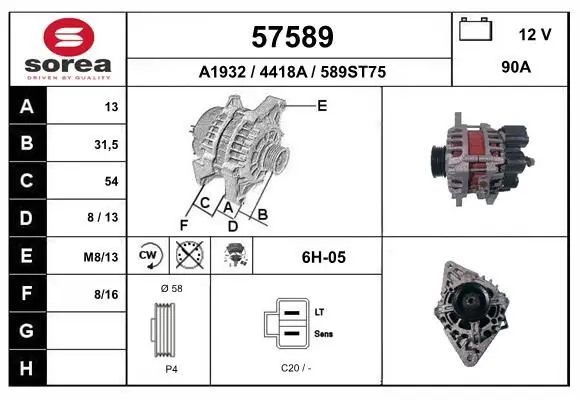 Handler.Part Alternator EAI 57589 1