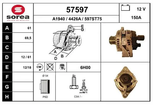 Handler.Part Alternator EAI 57597 1