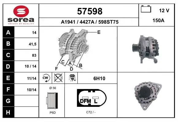 Handler.Part Alternator EAI 57598 1