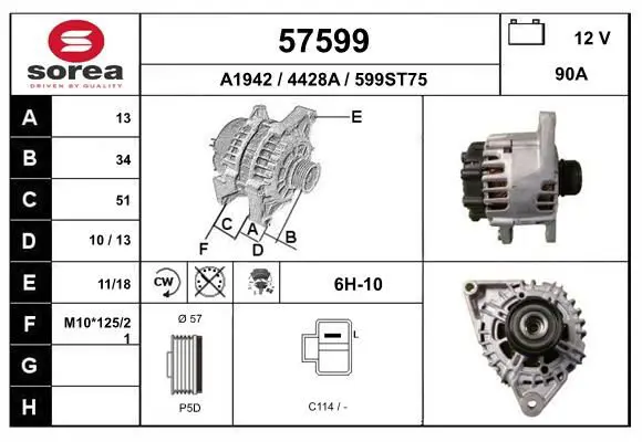 Handler.Part Alternator EAI 57599 1