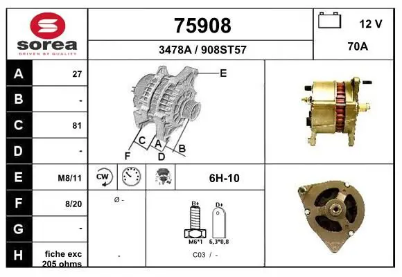 Handler.Part Alternator EAI 75908 1