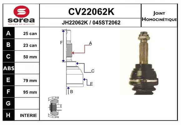 Handler.Part Joint kit, drive shaft EAI CV22062K 1