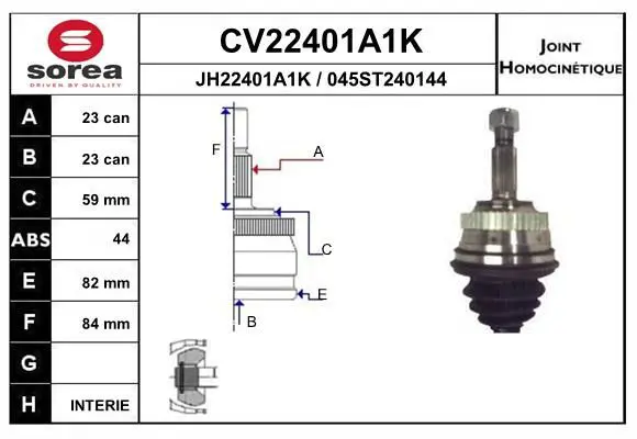 Handler.Part Joint kit, drive shaft EAI CV22401A1K 1