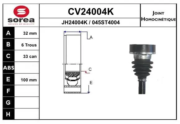 Handler.Part Joint kit, drive shaft EAI CV24004K 1