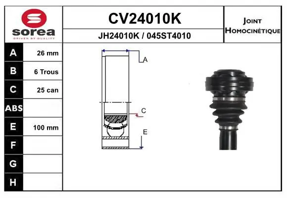 Handler.Part Joint kit, drive shaft EAI CV24010K 1