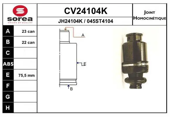 Handler.Part Joint kit, drive shaft EAI CV24104K 1